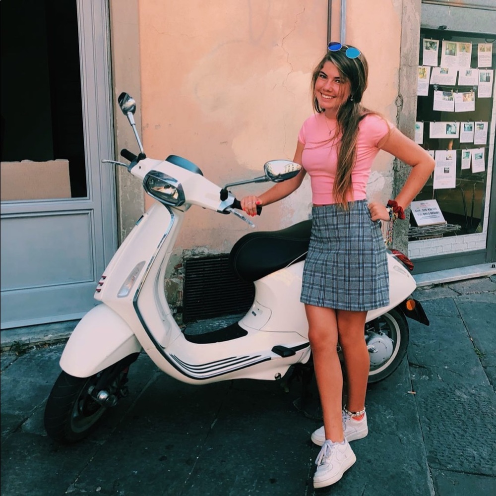 Blue and Black Checkered Skirt!